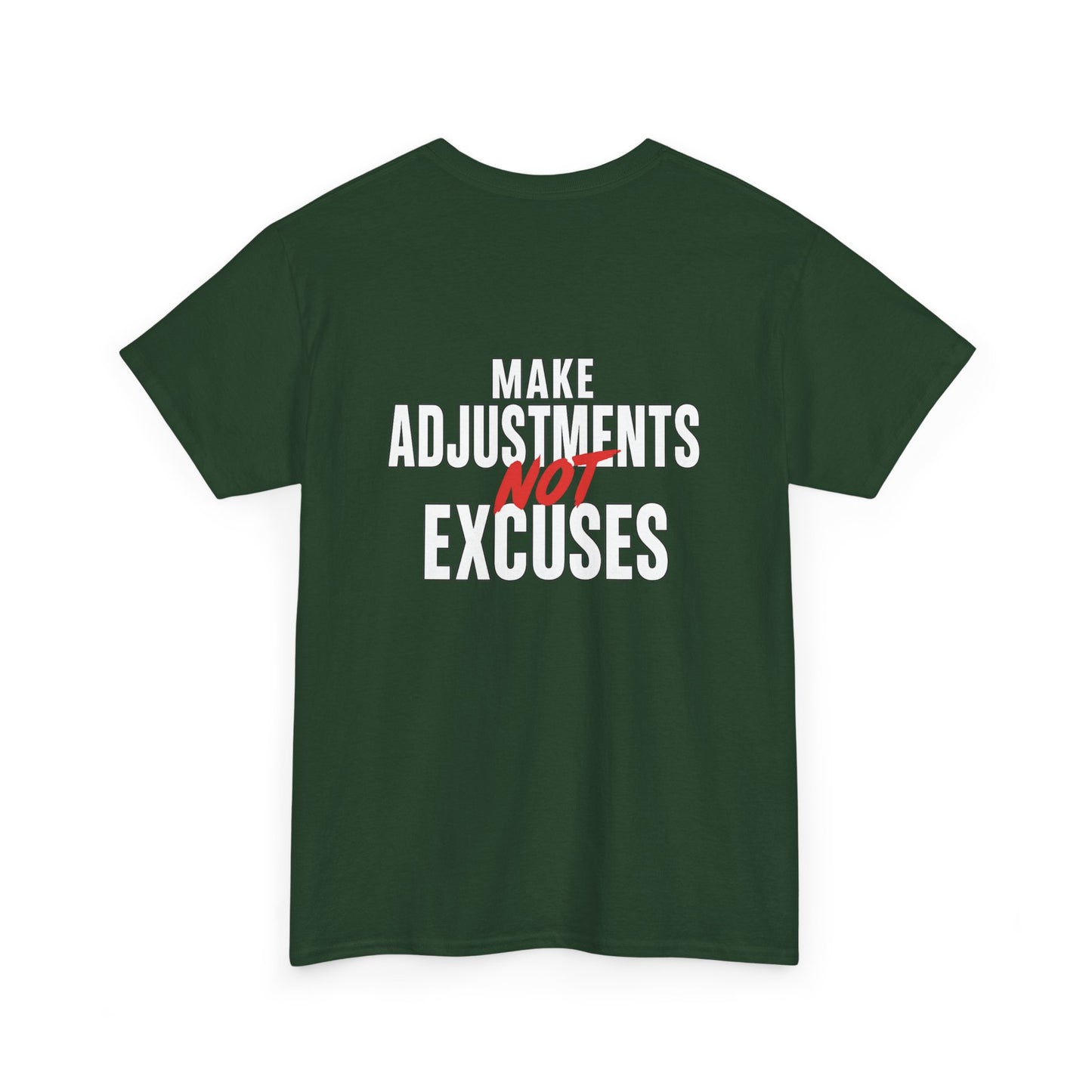 Make Adjustments Not Excuses Motivational Unisex T-Shirt Softstyle Cotton Tee for Gym, Fitness & Everyday Inspiration