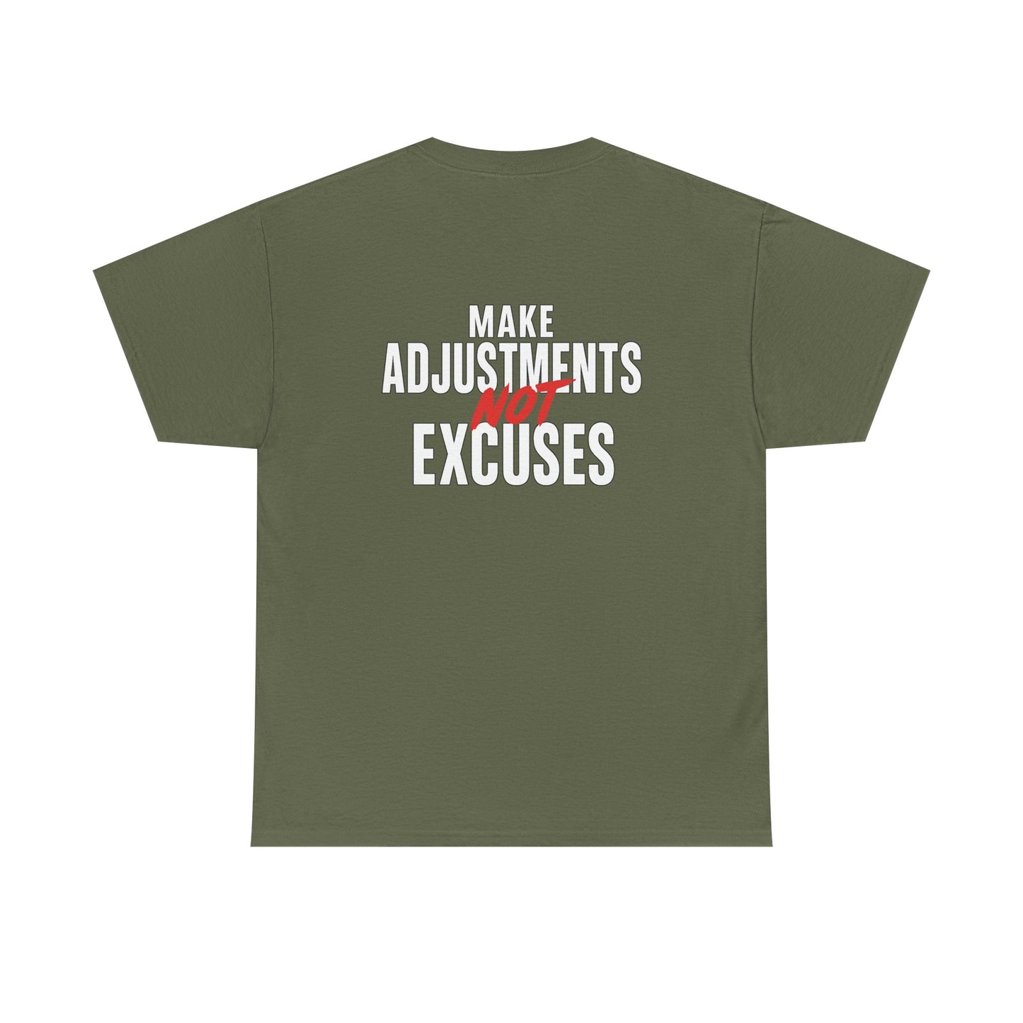 Make Adjustments Not Excuses Motivational Unisex T-Shirt Softstyle Cotton Tee for Gym, Fitness & Everyday Inspiration
