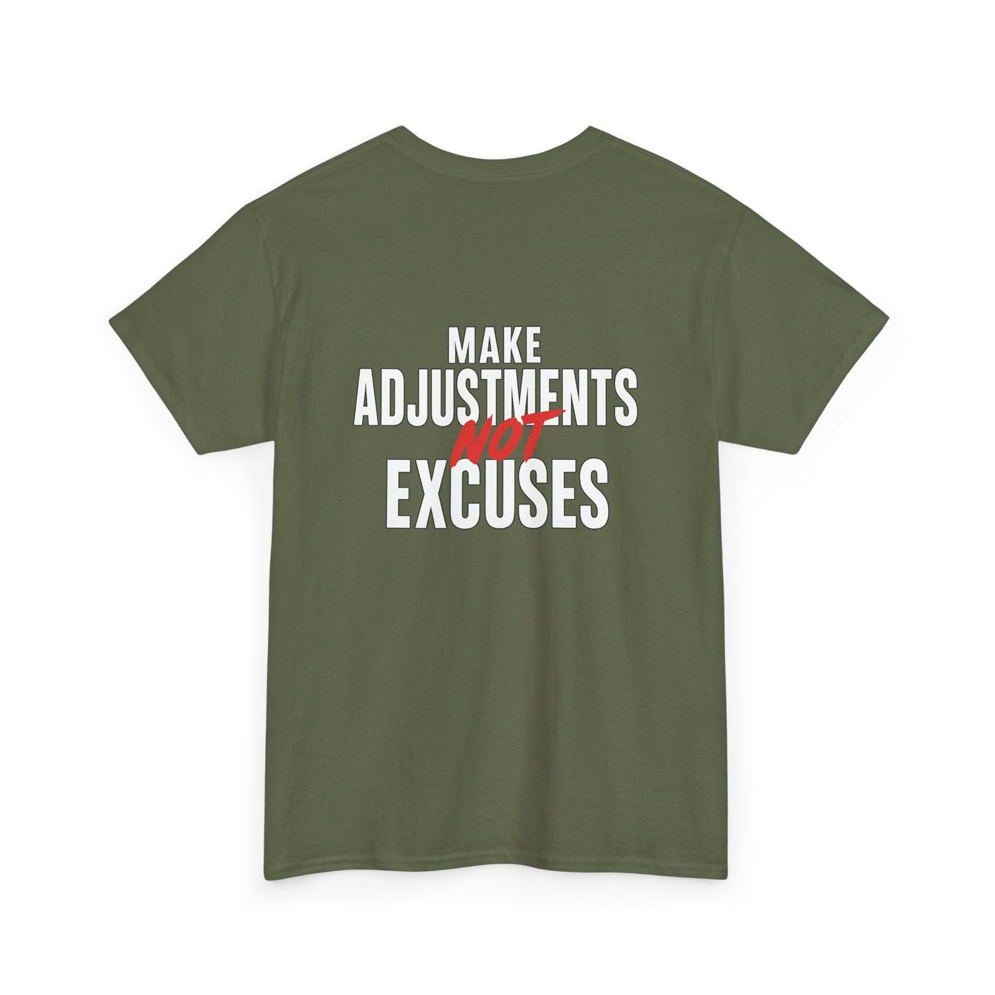 Make Adjustments Not Excuses Motivational Unisex T-Shirt Softstyle Cotton Tee for Gym, Fitness & Everyday Inspiration