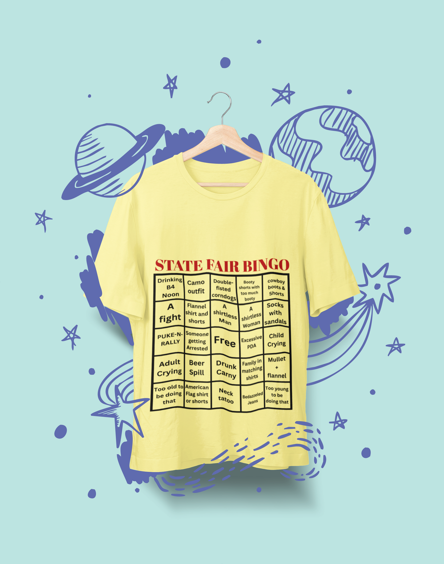 State Fair Bingo T-Shirt Funny Redneck Humor Tee for Fairs & Festivals
