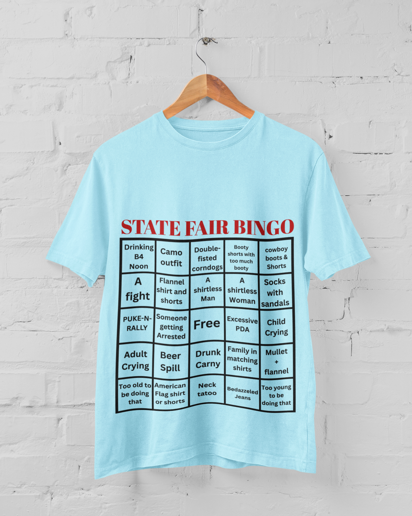 State Fair Bingo T-Shirt Funny Redneck Humor Tee for Fairs & Festivals