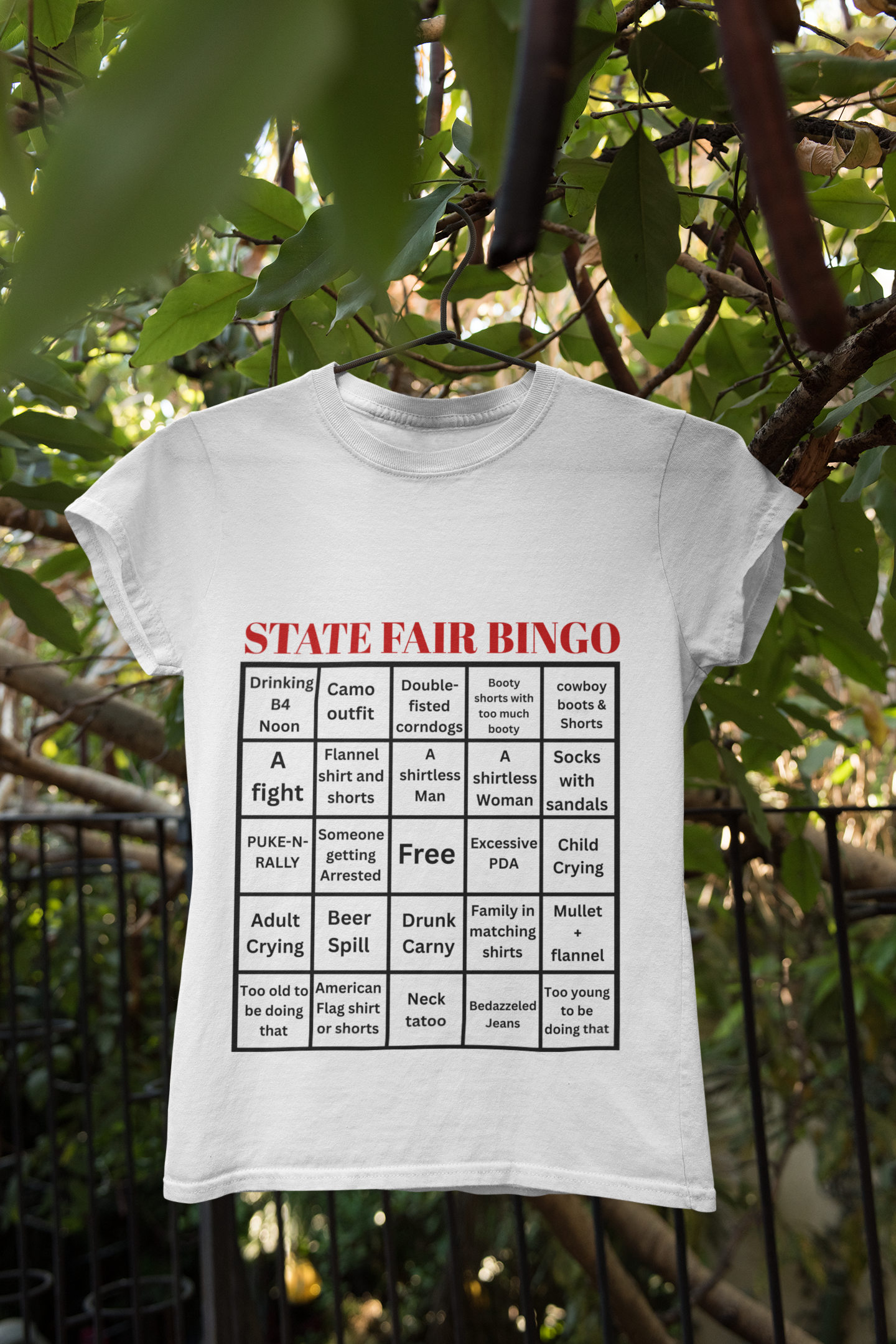 State Fair Bingo T-Shirt Funny Redneck Humor Tee for Fairs & Festivals