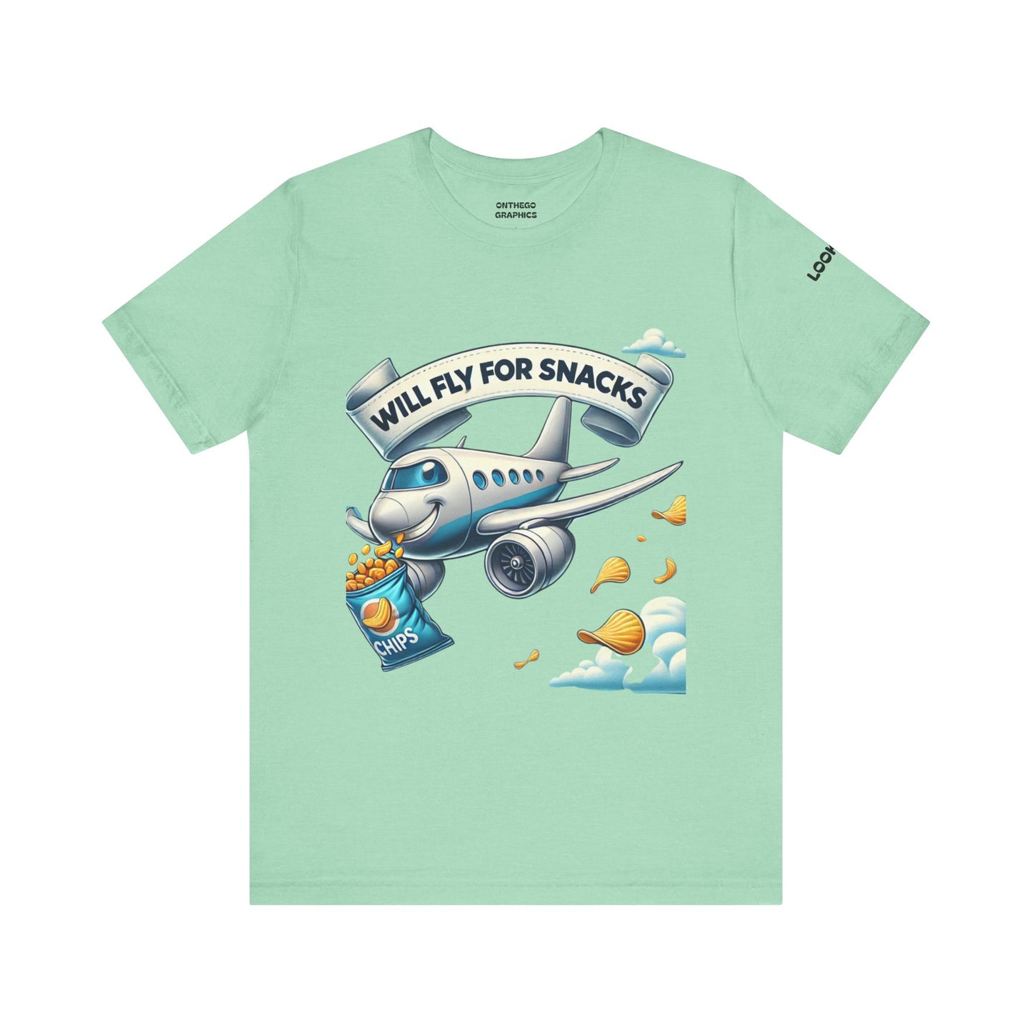 Pilot I Fly For Snack Soft Jersey Short Sleeve Tee Funny Graphic T-Shirt