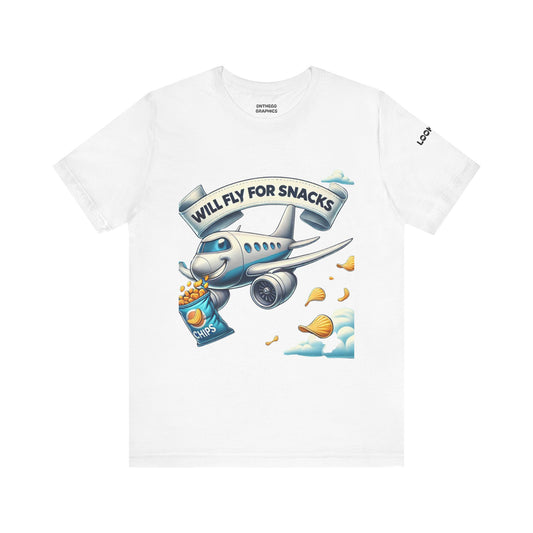 Pilot I Fly For Snack Soft Jersey Short Sleeve Tee Funny Graphic T-Shirt