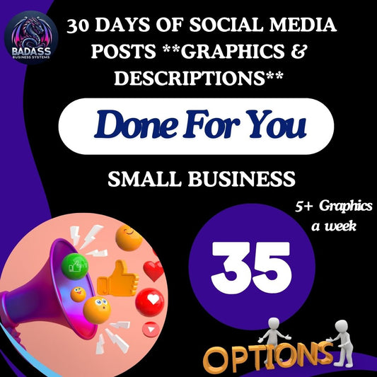 30-Day Social Media Post Bundle – Graphics & Captions Done for You 🎨🖋️📅