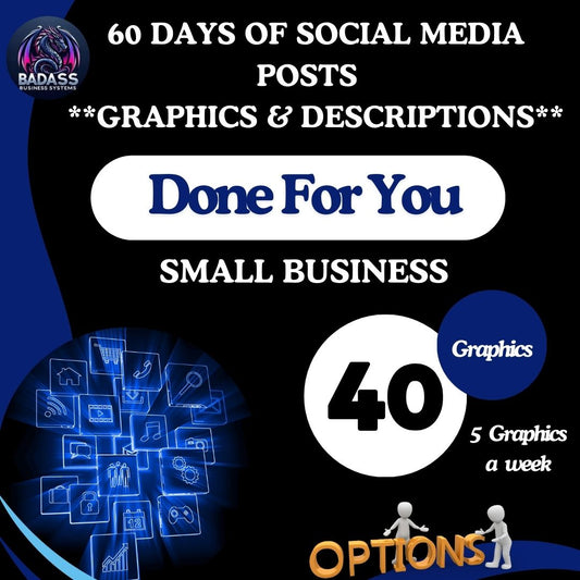 60-Day Social Media Content Bundle – Customizable Graphics & Captions for Small Business