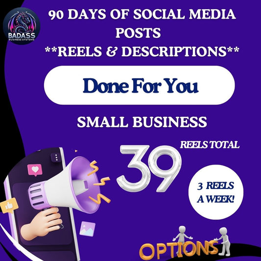 90-Day Social Media Reels and Descriptions Package!