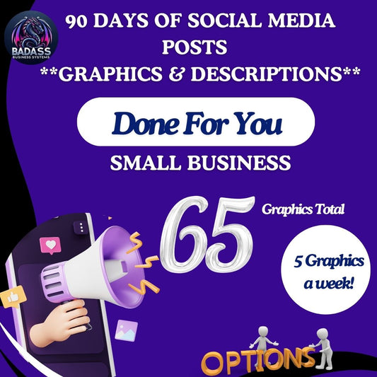 90-Day Social Media Posts **Graphics and Descriptions Package**!