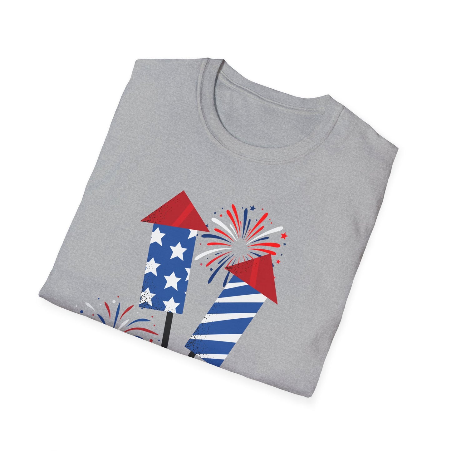 Fireworks Just Here To Bang Funny Tee Soft style T-Shirt