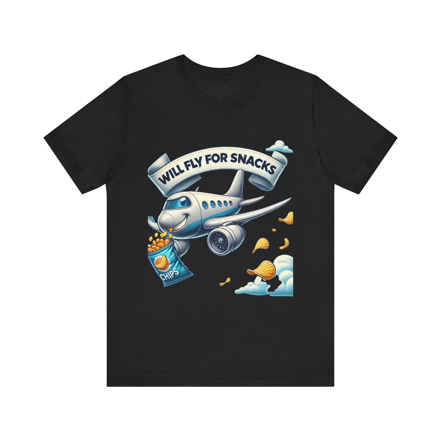 Pilot I Fly For Snack Soft Jersey Short Sleeve Tee Funny Graphic T-Shirt